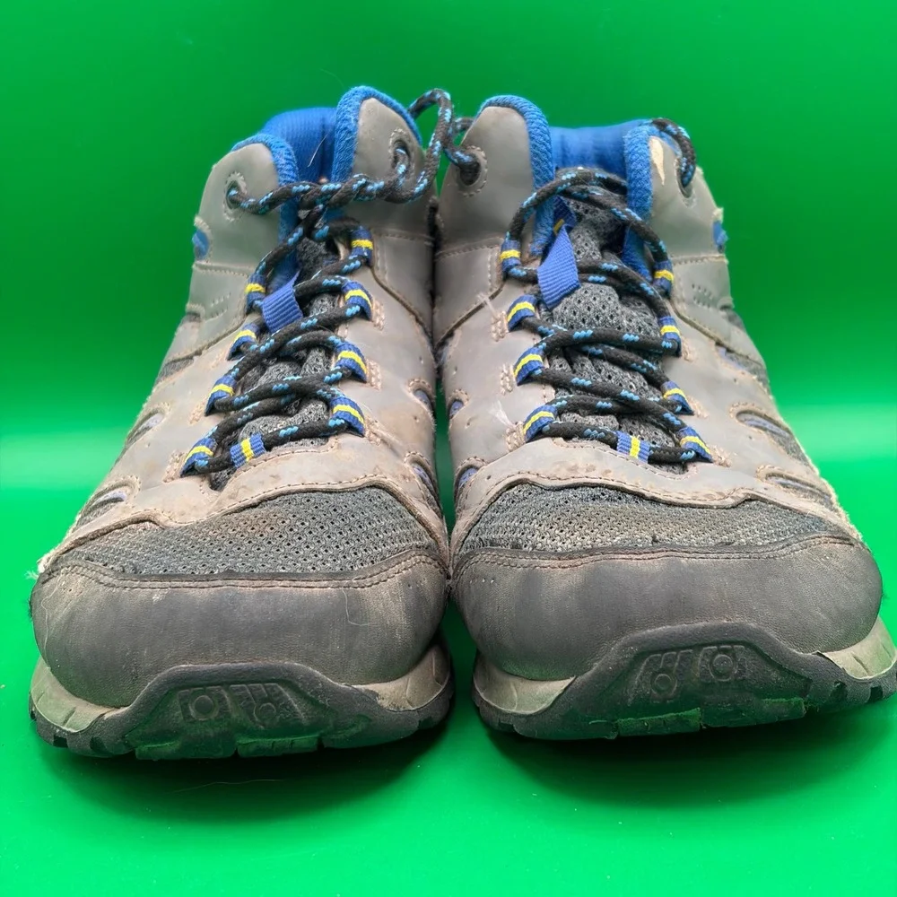 Merrell Oakcreek Hiking Boots Youth 6M Gray/Blue Waterproof Mid Trail Camp Shoes